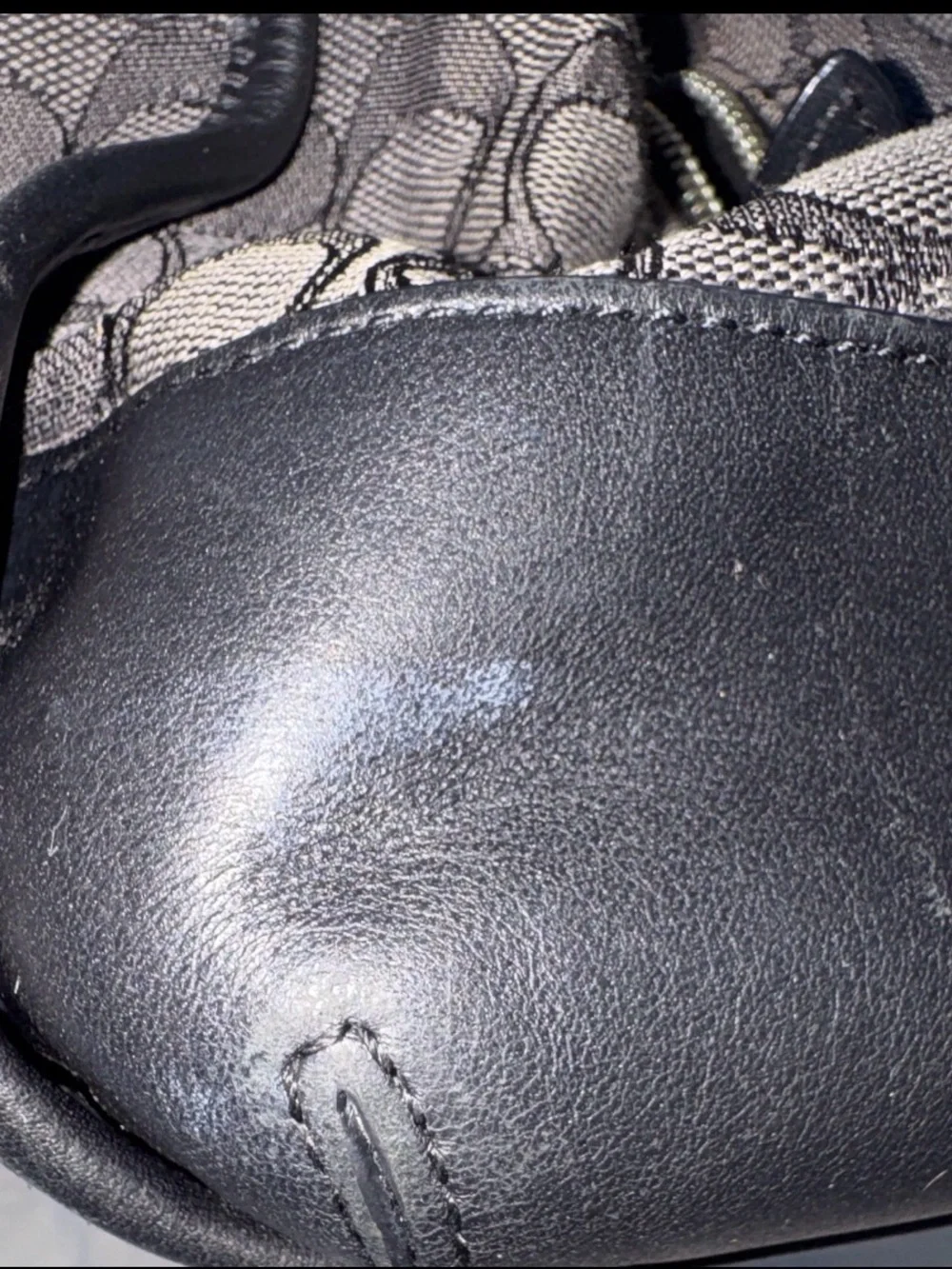 Coach Phoebe Black and Charcoal Shoulder Bag